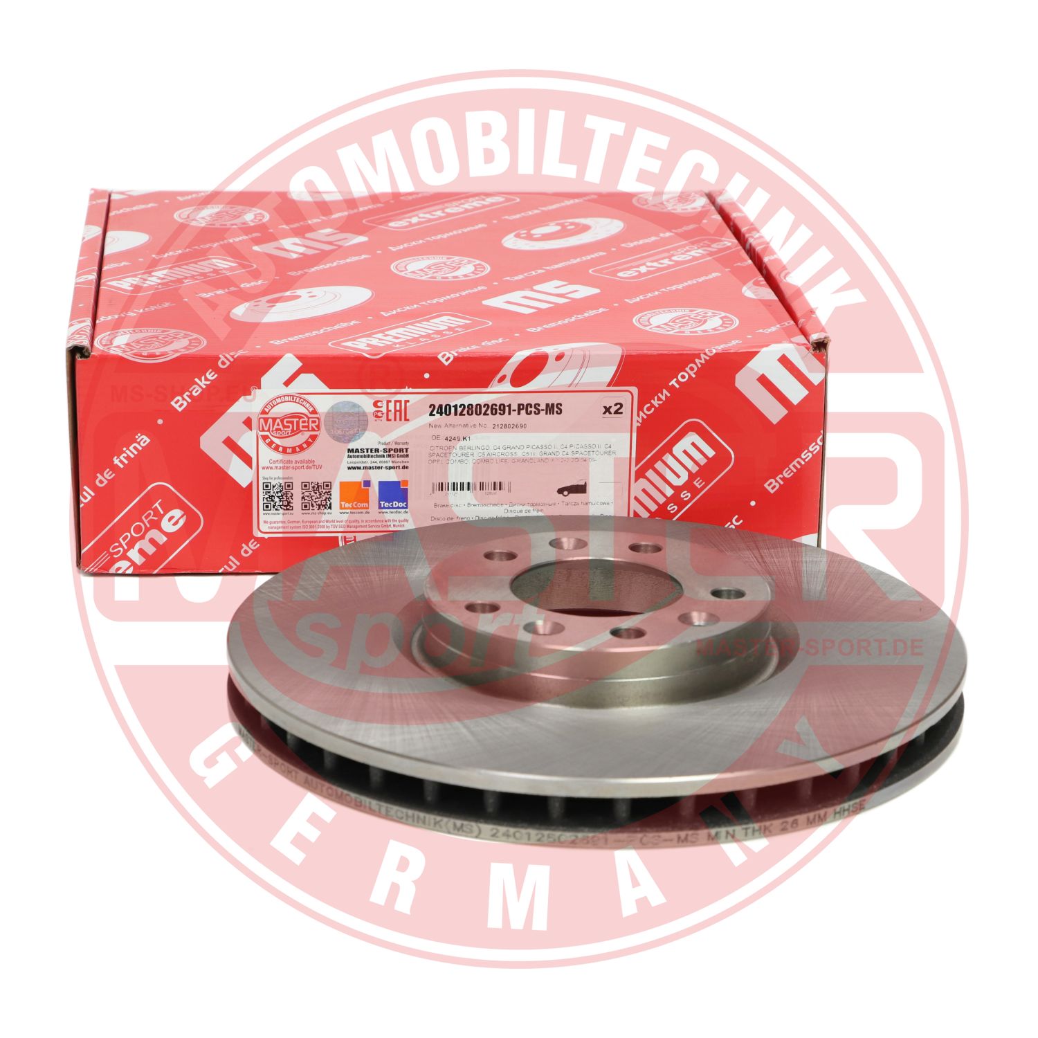 Disc frana MASTERSPORT GERMANY 24012802691-PCS-MS